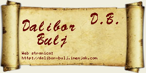 Dalibor Bulj vizit kartica